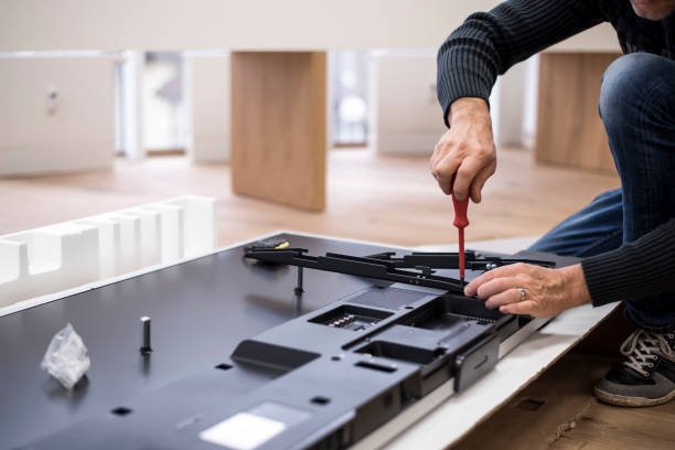 Close-up photo of TV wall brackets installation